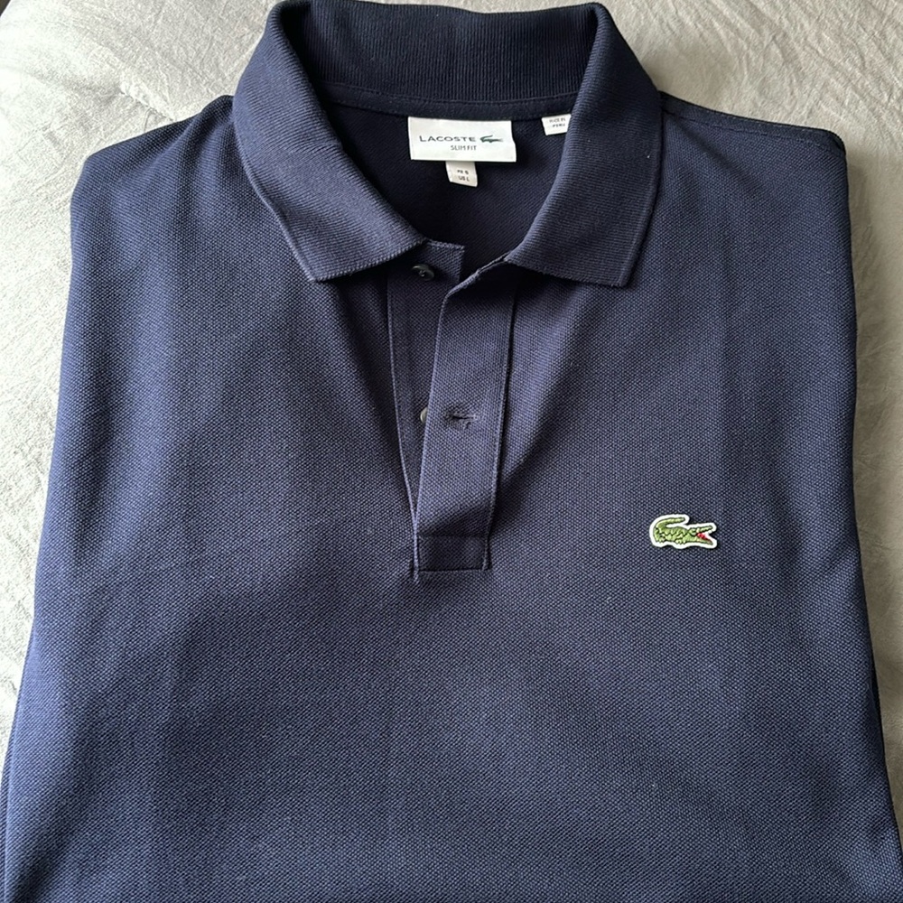 NWOT Lacoste SlimFit Mens Polo Navy Sz Large